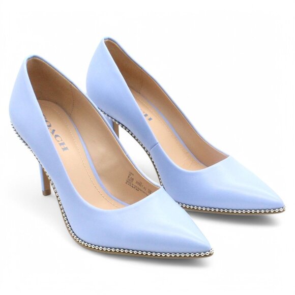 Coach Waverly Women Shoes Pointed Toe Beadchain PUMPS Navy - Picture 1 of 8